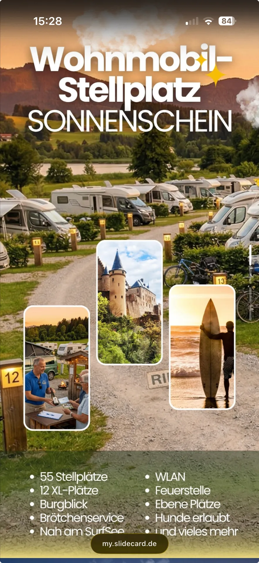 SlideCard Camp – Digitale Präsenz für Wohnmobilstellplätze