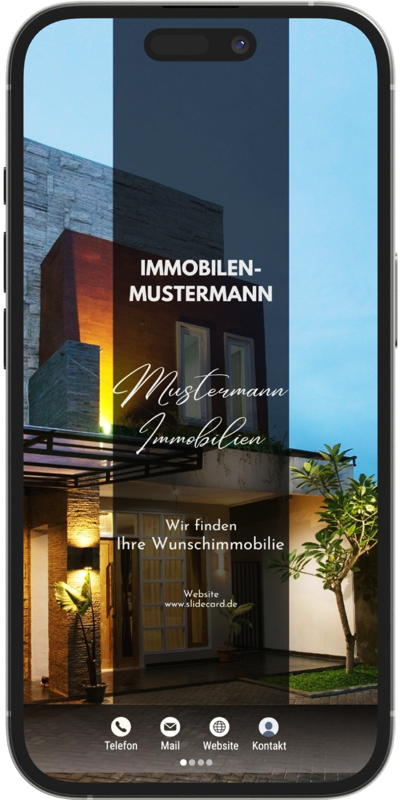 SlideCard Beispiel: Immobilienmakler