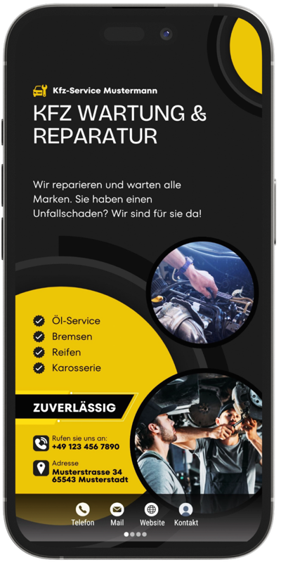SlideCard Beispiel: KFZ-Werkstatt