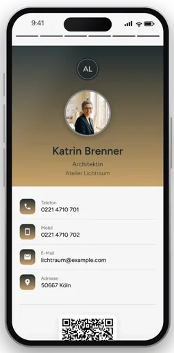 SlideCard Kontakt-Slide: Kontaktkarte mit Foto