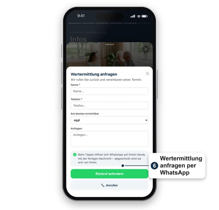 Wertermittlung anfragen per WhatsApp