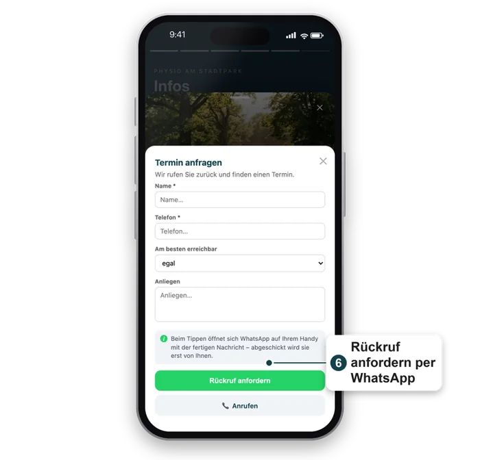Rückruf anfordern per WhatsApp