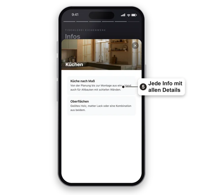 Jede Info mit allen Details
