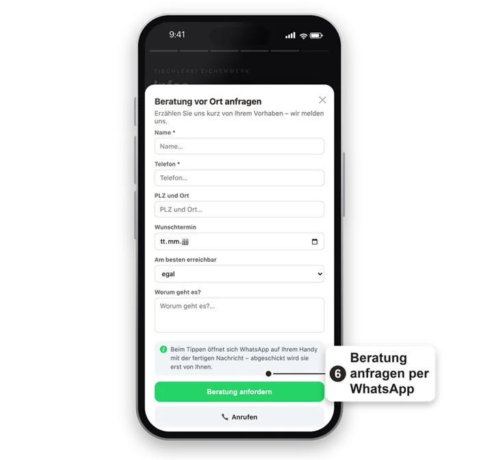 Beratung anfragen per WhatsApp