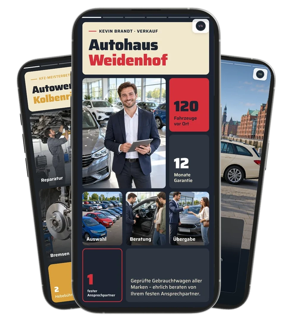 SlideCard Auto: Musterkarten für Autohaus, Kfz-Werkstatt und Taxi