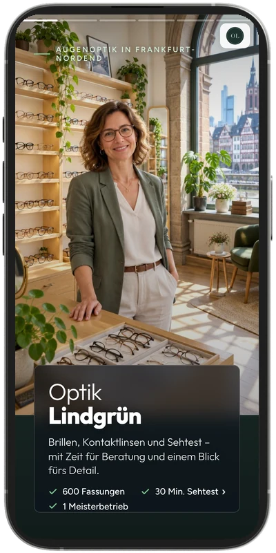 Musterkarte Optik Lindgrün – SlideCard für Optiker