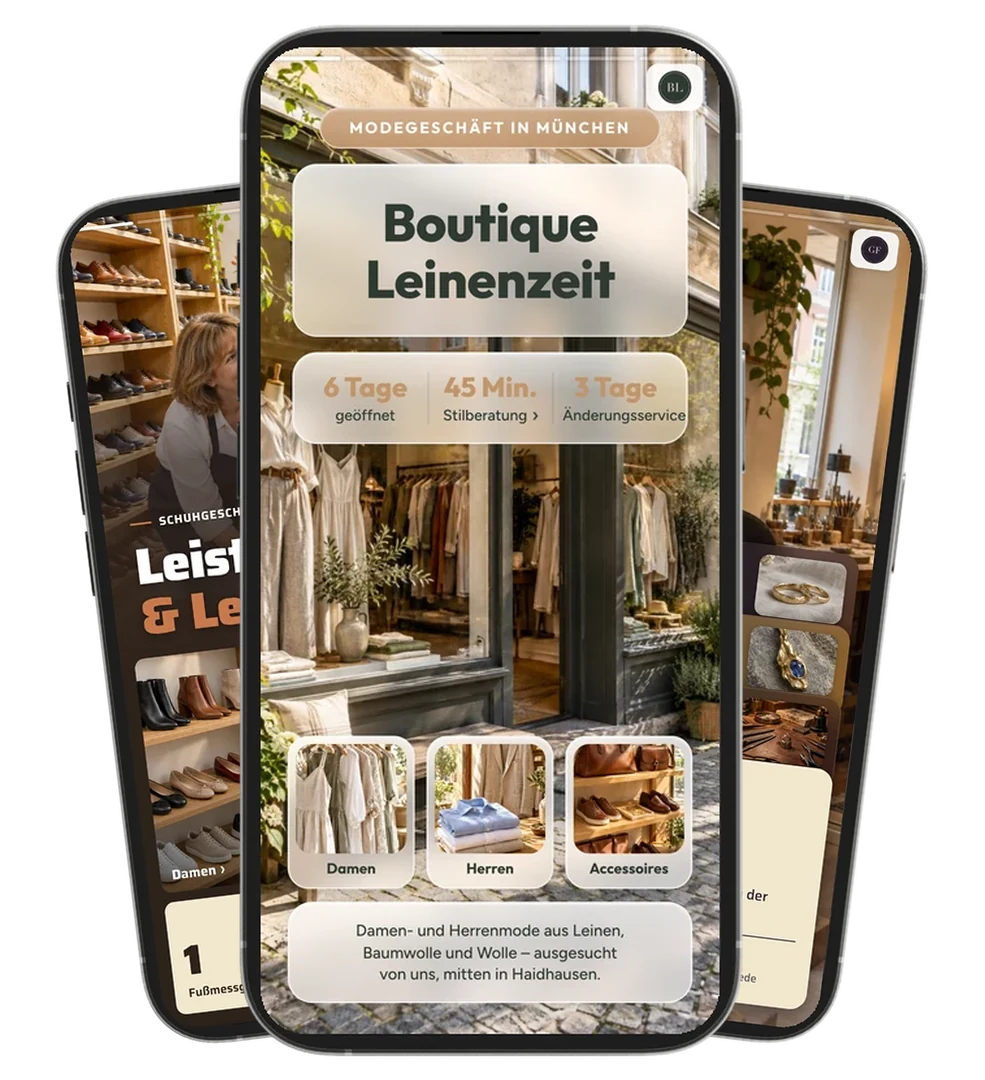 SlideCard Shop: Musterkarten für Modegeschäft, Schuhgeschäft und Goldschmiede