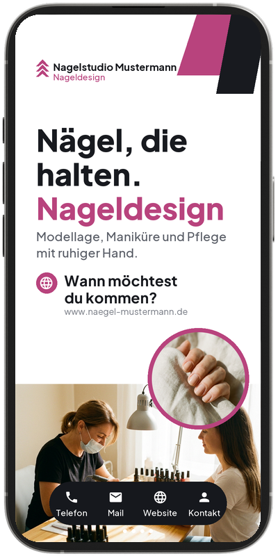 SlideCard Beispiel: Nagelstudio