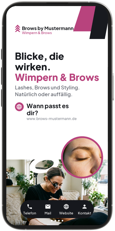 SlideCard Beispiel: Wimpern und Brows