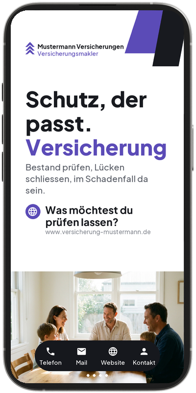 SlideCard Beispiel: Versicherungsmakler