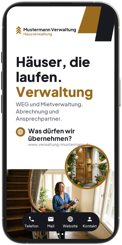 SlideCard Beispiel: Hausverwaltung