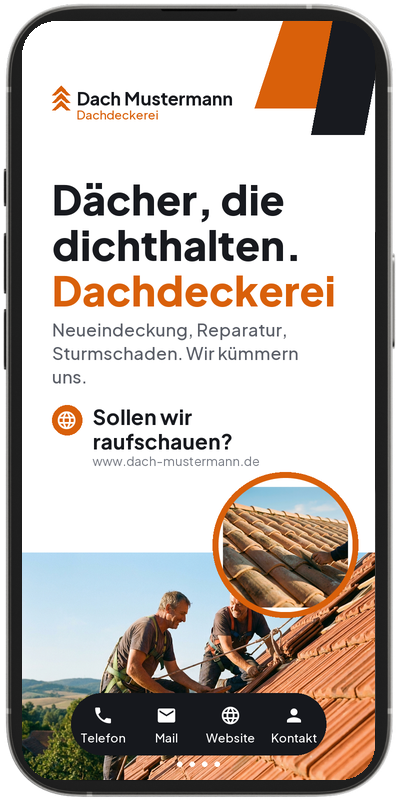 SlideCard Beispiel: Dachdeckerei