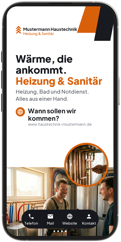 SlideCard Beispiel: Heizung und Sanitär