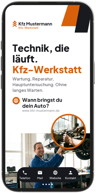SlideCard Beispiel: Kfz-Werkstatt