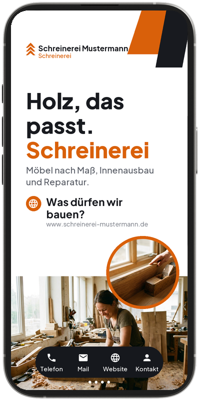 SlideCard Beispiel: Schreinerei